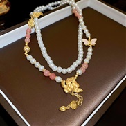 ( necklace butterfly )new medium Pearl necklace Chinese style retro temperament clavicle chain personality fashion