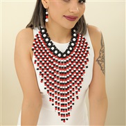 (red  Mixed color) necklace earrings set Africa tassel color necklaceecklace set