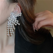 ( Silver needle  Gold )silver drop wings zircon earrings fashion high earring occidental style Earring woman