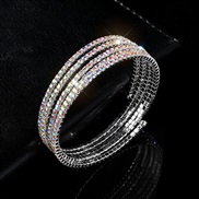 (5abcolor ) Rhinestone bangle watch-face leather bride multilayer chain woman