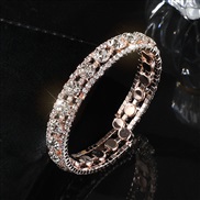 ( Rose Gold)occidental style bride fully-jewelled twining opening bangle crystal Rhinestone bracelet woman