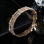 ( Gold3)claw diamond more row twining fully-jewelled steel wire width bride diamond opening bangle
