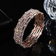 (5 Rose Gold)claw diamond more row twining fully-jewelled steel wire width bride diamond opening bangle
