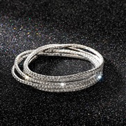 ( Silver) diamond elasticity braceletmm row color Rhinestone woman bangle woman chain fully-jewelled