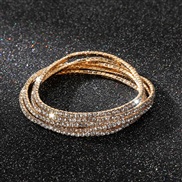 ( Gold) diamond elasticity braceletmm row color Rhinestone woman bangle woman chain fully-jewelled