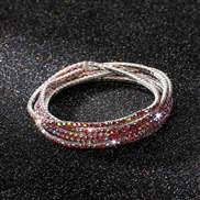 (red ) diamond elasticity braceletmm row color Rhinestone woman bangle woman chain fully-jewelled