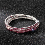 ( rose Red) diamond elasticity braceletmm row color Rhinestone woman bangle woman chain fully-jewelled