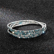 (blue  white) diamond elasticity braceletmm row color Rhinestone woman bangle woman chain fully-jewelled