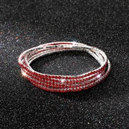 ( Lake Blue ) diamond elasticity braceletmm row color Rhinestone woman bangle woman chain fully-jewelled