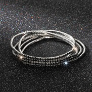 ( black) diamond elasticity braceletmm row color Rhinestone woman bangle woman chain fully-jewelled