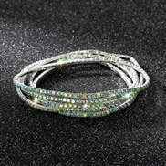 ( Color 3) diamond elasticity braceletmm row color Rhinestone woman bangle woman chain fully-jewelled