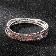 (Ligh ) diamond elasticity braceletmm row color Rhinestone woman bangle woman chain fully-jewelled