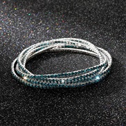 ( blue) diamond elasticity braceletmm row color Rhinestone woman bangle woman chain fully-jewelled