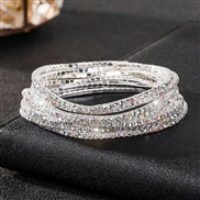 (1) diamond elasticity braceletmm row color Rhinestone woman bangle woman chain fully-jewelled