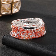 (4) diamond elasticity braceletmm row color Rhinestone woman bangle woman chain fully-jewelled