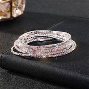 (9) diamond elasticity braceletmm row color Rhinestone woman bangle woman chain fully-jewelled