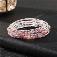 (13) diamond elasticity braceletmm row color Rhinestone woman bangle woman chain fully-jewelled