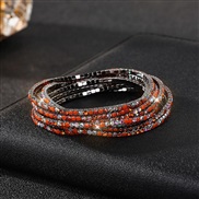 (24) diamond elasticity braceletmm row color Rhinestone woman bangle woman chain fully-jewelled