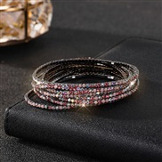 (28) diamond elasticity braceletmm row color Rhinestone woman bangle woman chain fully-jewelled