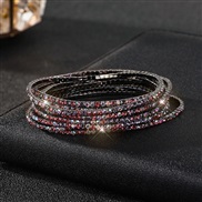 (3 ) diamond elasticity braceletmm row color Rhinestone woman bangle woman chain fully-jewelled