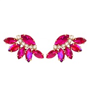 ( rose Red)earrings colorful diamond earrings fully-jewelled flowers ear stud woman occidental style style spring new