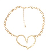( Gold)spring occidental style necklace lady Alloy heart-shaped pendant