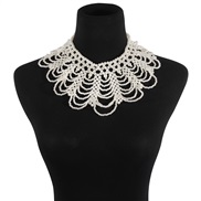 ( white)occidental style handmade weave beads necklace  retro collocation Pearl detachable collar