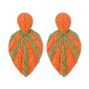 ( Orange)E occidental style retro Bohemian style leaves earrings  summer handmade weave Earring