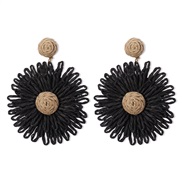 ( black)summer day personality small fresh flowers earring  fashion temperament wind handmade earrings
