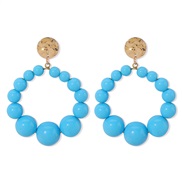 ( blue)E occidental style exaggerating atmosphericins wind beads ear stud  creative candy colors fresh summer day earri