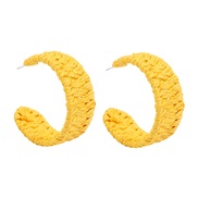 ( yellow)E samll weave ear stud  Bohemia summer day sweet personality earrings