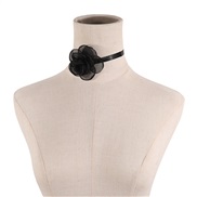 ( black) romantic bow belt chain  summer day temperament elegant rose necklace