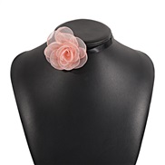 ( Pink) romantic bow belt chain  summer day temperament elegant rose necklace