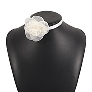 ( white) romantic bow belt chain  summer day temperament elegant rose necklace