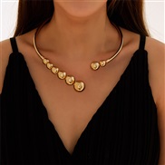 ( white)occidental style exaggerating fashion Pearl necklace brief all-Purpose samll gold opening Collar clavicle chain