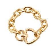 ( Bracelet Gold)occidental style retro exaggerating chain heart-shaped pendant necklace woman sweater chain