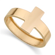 ( Gold) occidental style fashion personality samll wind high Metal textured cross Alloy opening bangle