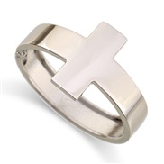 ( White K) occidental style fashion personality samll wind high Metal textured cross Alloy opening bangle