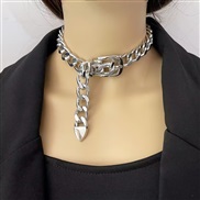 ( necklace Silver)occidental style retro chain layer clavicle chain fashion punk Metal chain necklace woman