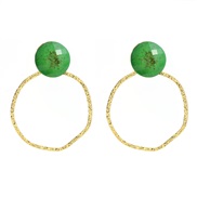 ( green) occidental style earrings Round Alloy ear stud woman Bohemian styleearrings