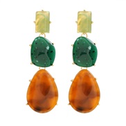 ( Green color)spring occidental style earrings color resin earring woman trend Bohemian style Street Snap
