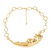 ( Gold)spring occidental style exaggerating necklace Alloy lady Metal
