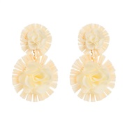 ( white)occidental style Round flowers earrings small fresh temperament ear stud wind high all-Purpose Earring