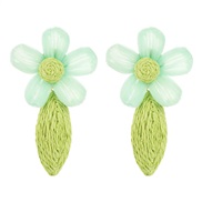 ( green)fashion Bohemia handmade earrings woman spring colorful flowers temperament samll all-Purpose Earring