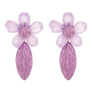 (purple)fashion Bohemia handmade earrings woman spring colorful flowers temperament samll all-Purpose Earring