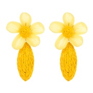 ( yellow)fashion Bohemia handmade earrings woman spring colorful flowers temperament samll all-Purpose Earring