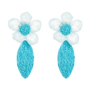 ( blue)fashion Bohemia handmade earrings woman spring colorful flowers temperament samll all-Purpose Earring