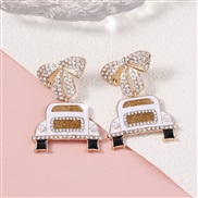 (yellow ) lovely diamond samll Earring   fully-jewelled fresh bow earring fashion samll style
