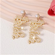 ( white) exaggerating embed beads Wordbride bride married Earring  gift