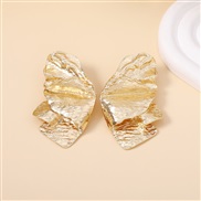 ( Gold) wind Irregular petal Earring   exaggerating high butterfly ear stud
